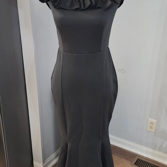 Floor-Length Off Shoulder Ruffles, Mermaid Bodycon Party Evenin - Picture 5 of 8